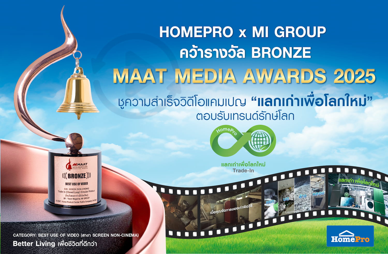 โฮมโปร ผนึกกำลัง MI GROUP คว้ารางวัล BRONZE จาก MAAT Media Awards 2025