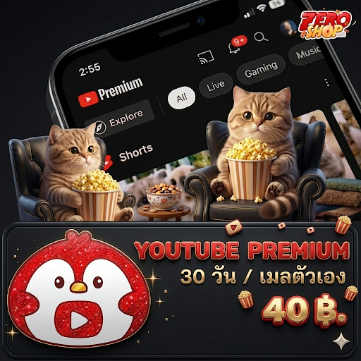 YouTube Premium 30วันเมลลูกค้า(ลงสินค้าเพิ่ม 10.00น.ของทุกวันเคลมทุกกรณี)